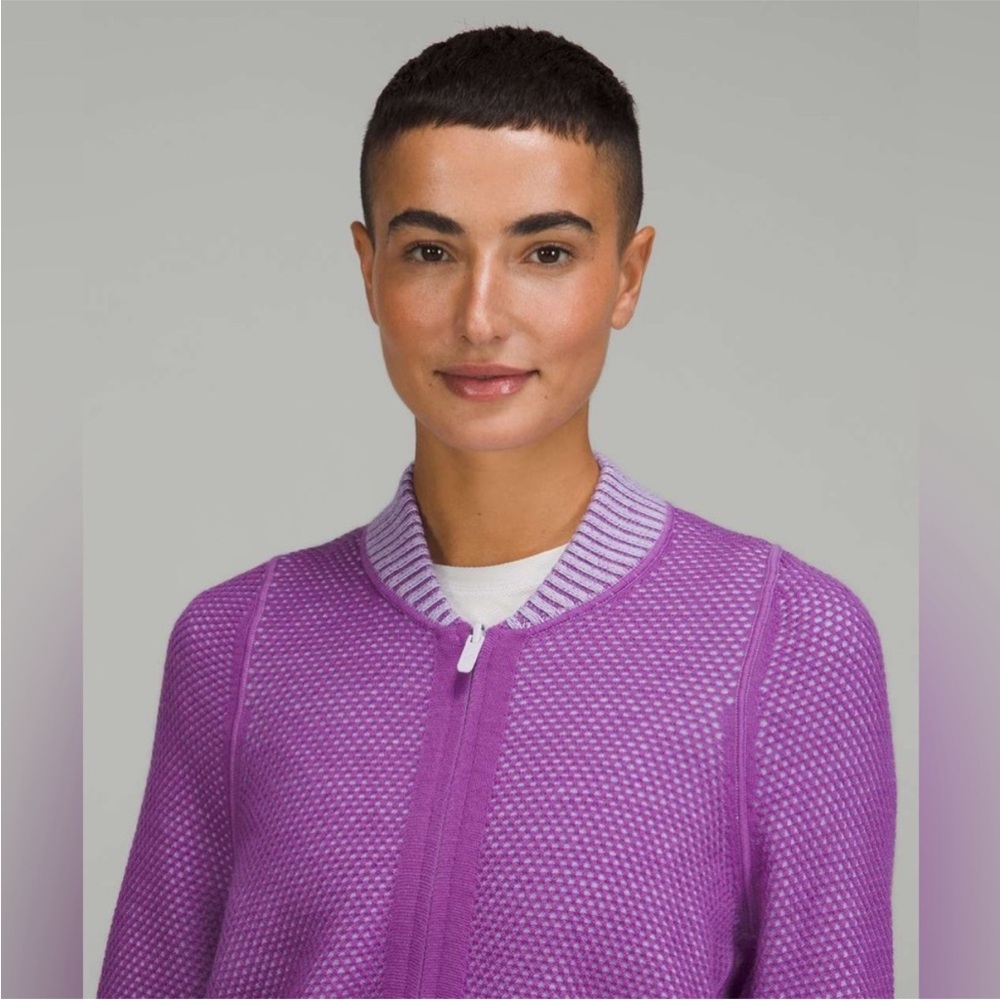 Lululemon Reversible Double-Knit Zip-Up Sweater Size 10 - Picture 4 of 11